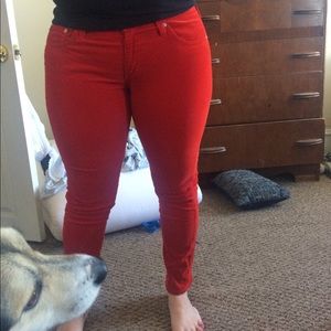 True red corduroy jeans